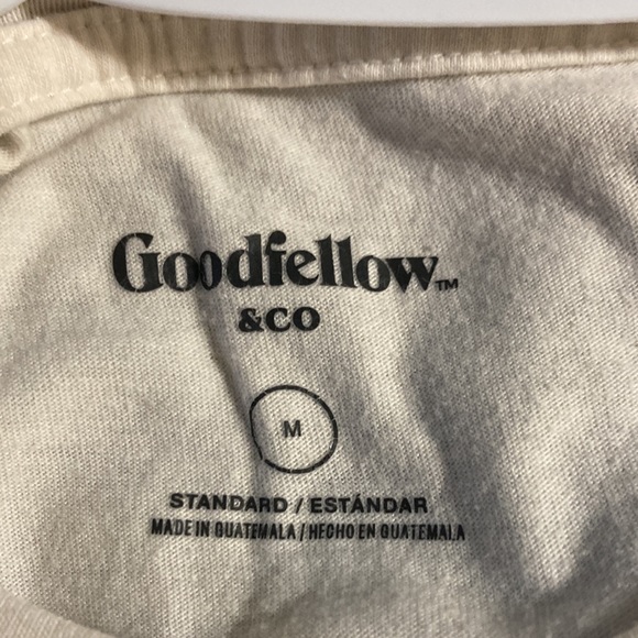 Goodfellow & Co off white short sleeve t shirt with Happy Hour - Picture 3 of 4